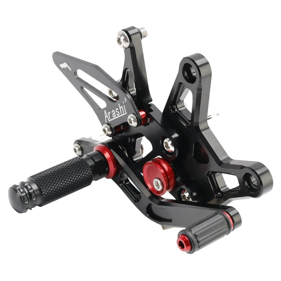 CNC Aluminum Rearsets Footpegs Black Fits Kawasaki Ninja ZX6R ZX636 2024 2025 Foto 4 de 4