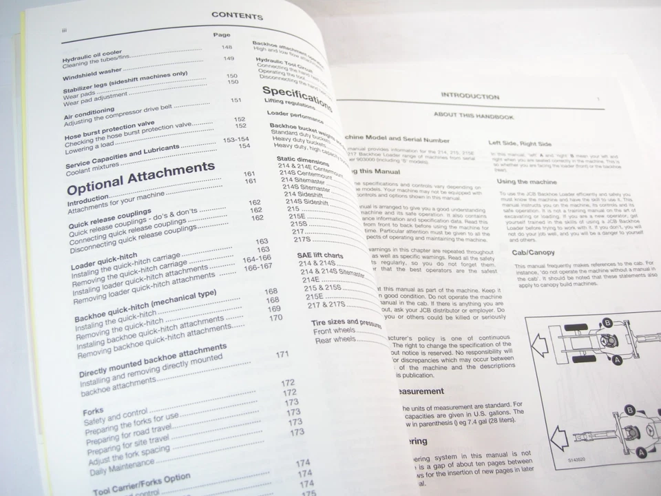 Manual de manutenção original JCB 214 215 217 retroescavadeira operador livro - Imagem 3 de 4