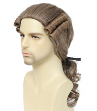Men's 18th Century Colonial Peruke Wig, George Washington Hamilton Cosplay Wig,