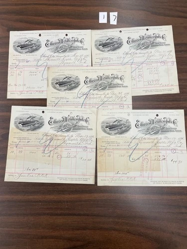 bicycle related letters,  graphics, Ellwood City, Hartman, Lawrence, 5 pcs L17