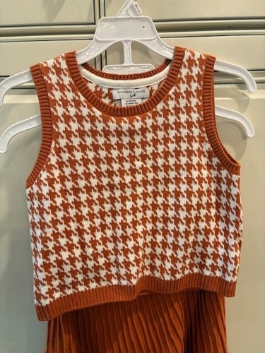Sincerely Jules Girls Set-Argyle Sweater /Vest/Pleated Skirt HB SIZE S-7/8 - Picture 6 of 7