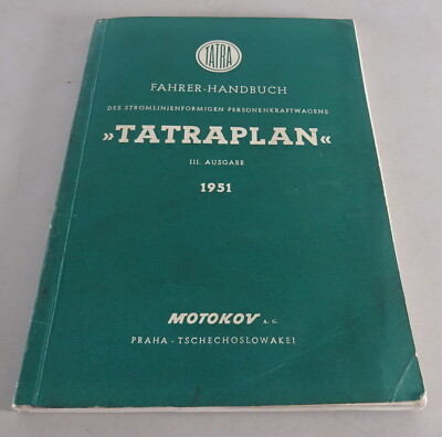 Operating Instructions/Manual Tatra 600 Tatraplan Stand 1951