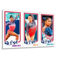 SIMONE BILES SUNI LEE JORDAN CHILES Gymnastics RoStar Custom Olympics Retro Card