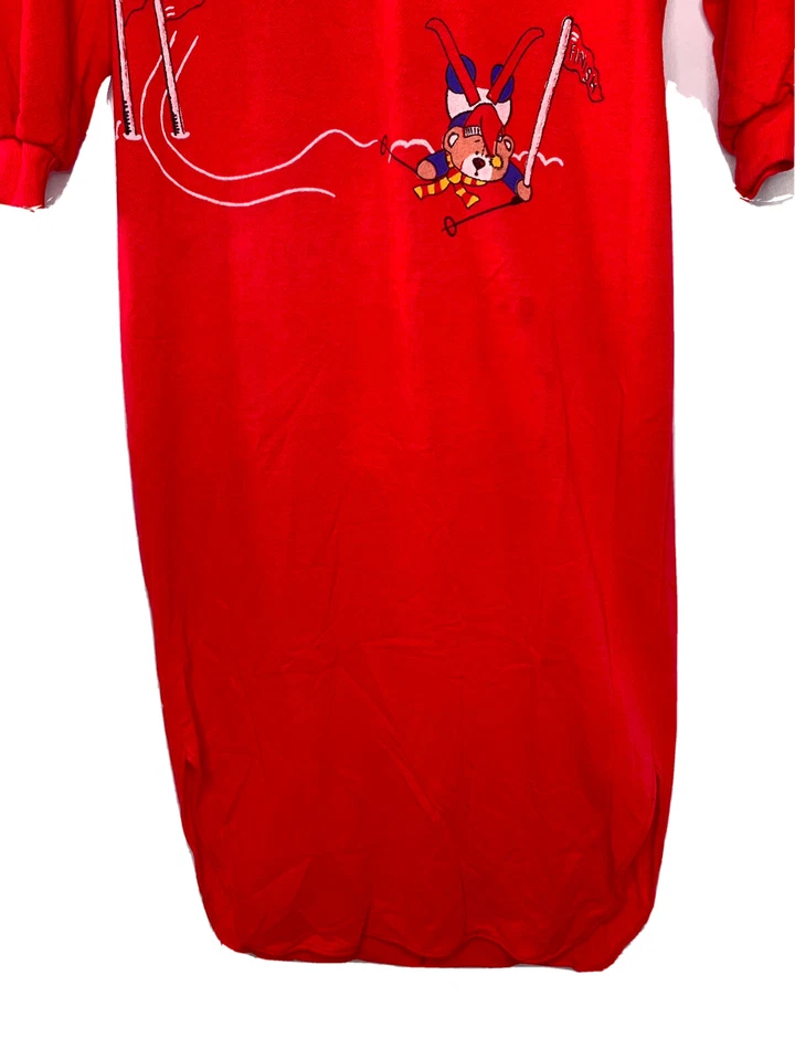 Pijama HECHO EN UNIÓN Fiesta Polar Santa Oso Esquí Vestido de Noche Bata Talla 11 1964 Foto 3 de 4