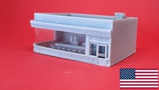 N Scale 1/160 Corner building/Car dealership/Diner interior/resin unpainted gray