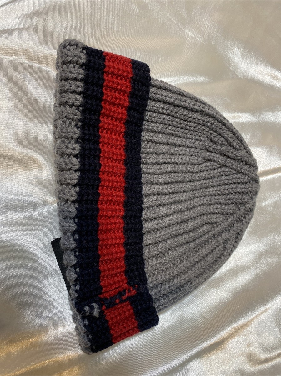 New Gucci ￼ Multicoloured Blue Red Gray Striped Knit Wool