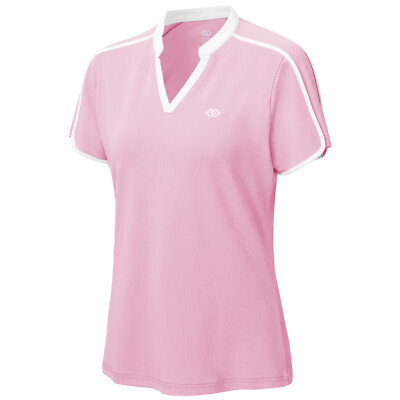 Women V-neck Athletic Short Sleeve Shirt Golf Polo Tennis Hiking Travel Gym Top