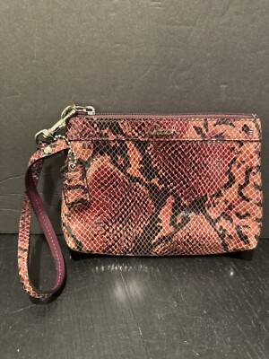 COACH Purple Python Wristlet Snakeskin Zip Clutch Bag Purse | eBay