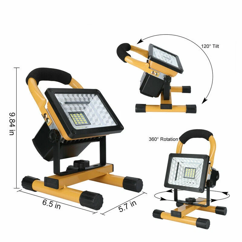 24 LED Rechargeable Floodlights with Stand, 2 USB Ports, Special SOS Modes, 15W - Image 2 of 4