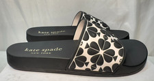 Kate Spade Black Logo Slider UK 7.5 / 40.5 New York Olympia Poolside Slip On
