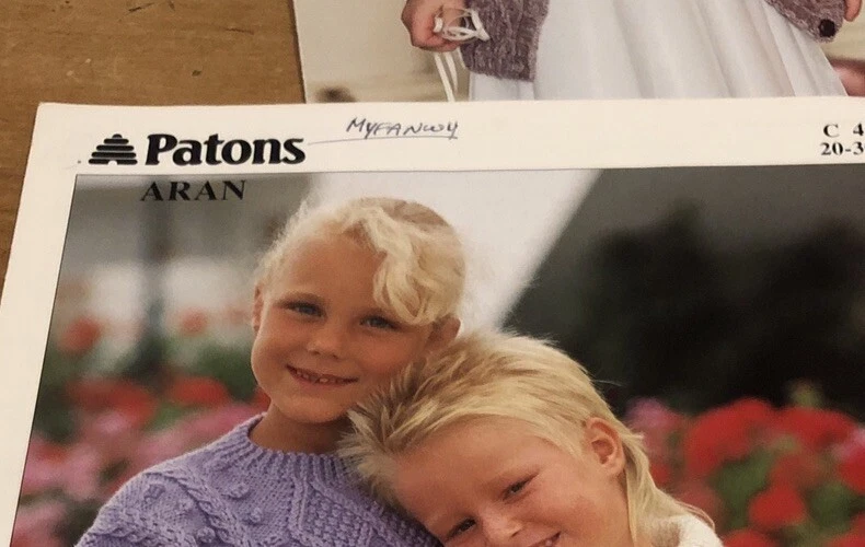 Vintage Patons Knitting Pattern 4657 children’s Aran jumper cable sweater  - Image 3 of 3