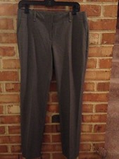 Ann Taylor Gray Dress Work Pants 8 Petite Wool Stretch Blend Excellent