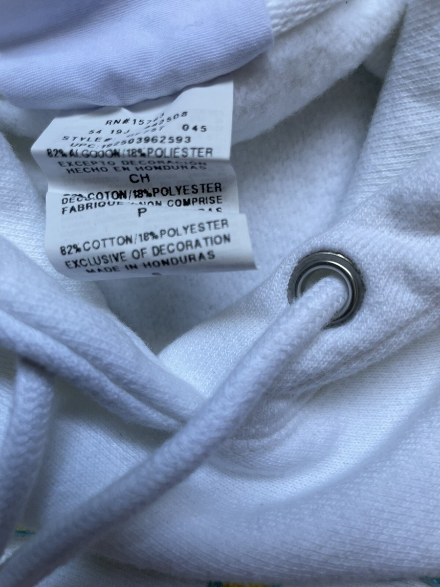 Champion Reverse Weave Hoodie With 1919 Patch Sz. Small White | eBay