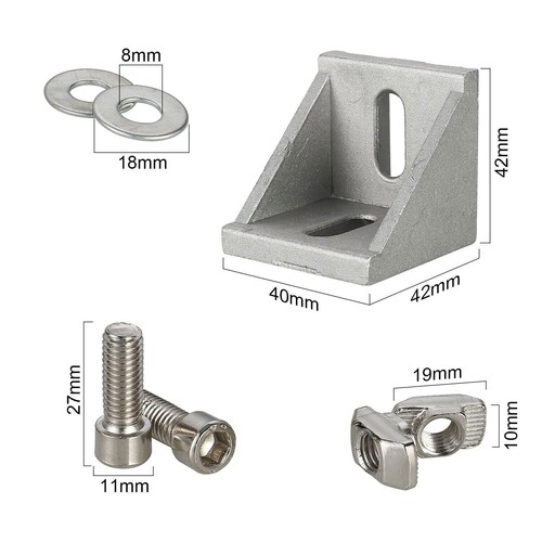 45° Aluminium Eckwinkel Für Profile - Robuste Verbindung Für 2020/3030/4040 Series | DIY Profilbau