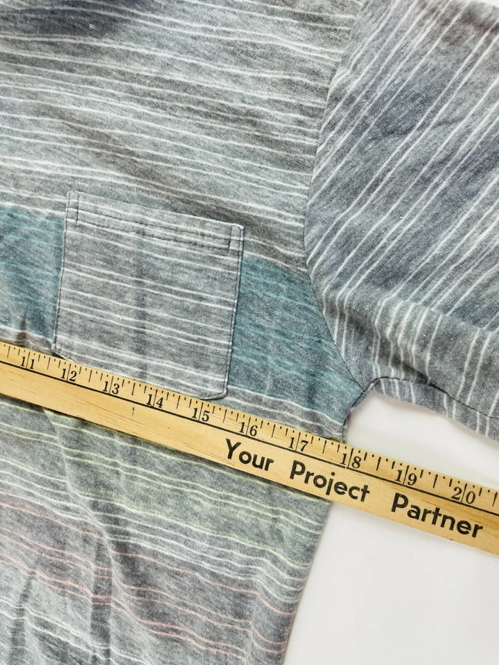 Camiseta com capuz Ocean Current masculina tamanho XL cinza 1/4 botão para cima bolso - Imagem 4 de 4