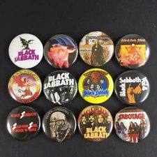 Black Sabbath 1" Button Pin Set Heavy Metal Ozzy Osbourne Tony Iommi