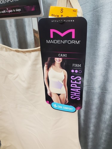 Maidenform Firm Cami Top Solutions BIEGE Shapes Size S NWT Style #FL3266 - Picture 2 of 9