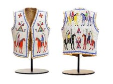 Men's Native Western American Old Style Handmade Sioux Beaded Work Vest Powwow