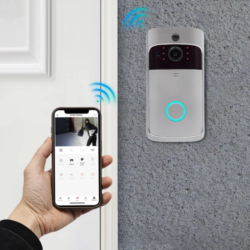 Wireless Security Smart WiFi Doorbell Intercom Video Camera Door Bell V5 Silver - Picture 2 of 6