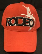 RODEO COWBOY BRONCHING HORSE CAP TRUCKER HAT EMBROIDERED RED ADJUSTABLE NEW