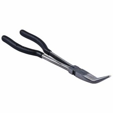 Image of 11 inches Black Extra Long Nose 45 degree Bent Plier Wire Comfort Handles