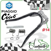 Piaggio Cavalletto Centrale Schwarz Mit Achse 14 Und Molle FüR Ciao 50 1978-2004