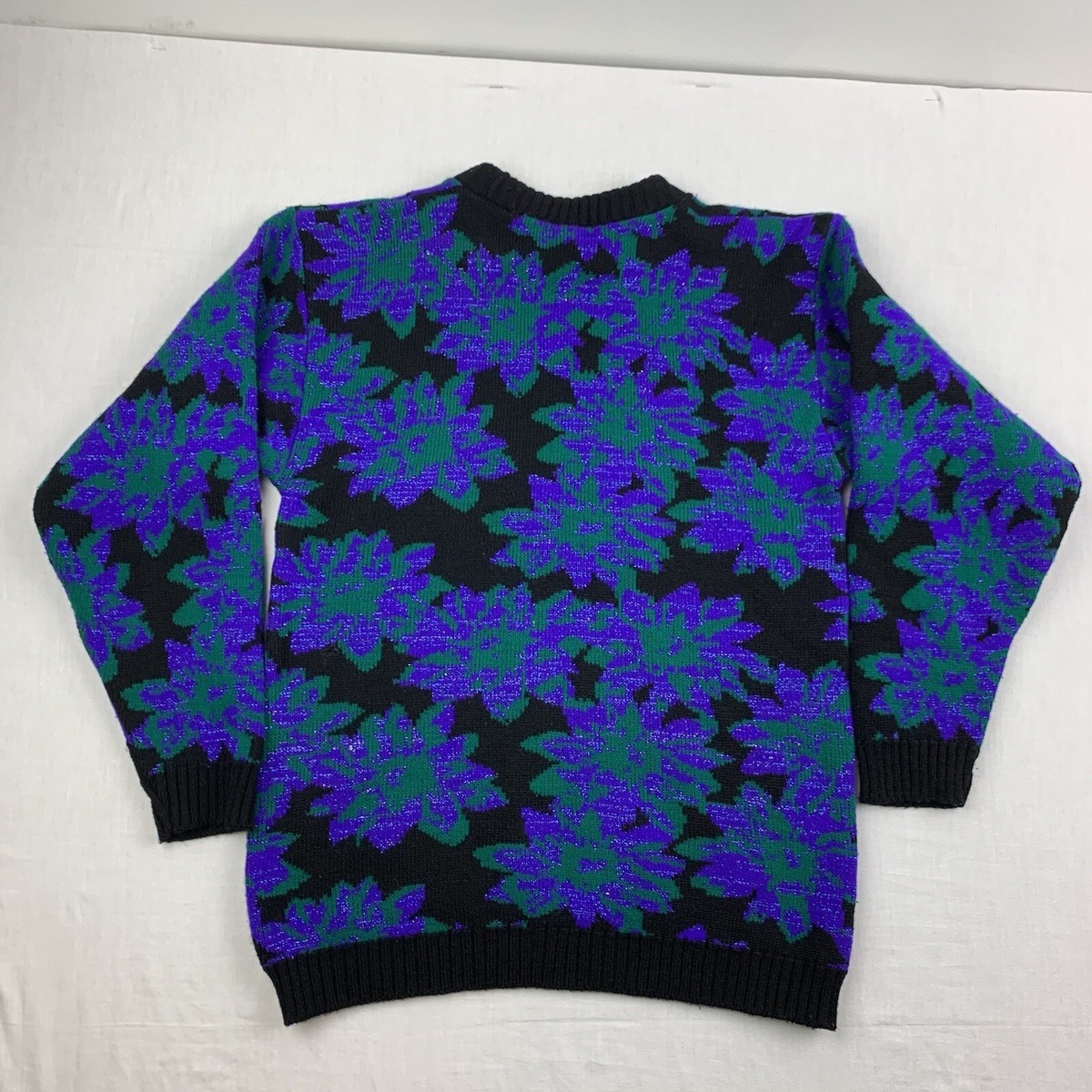 Vintage Spunky Sweater Womens Medium Colorful Pullover Floral