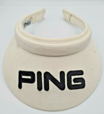 Unbenutztes Vintage Ping Golf Visier, Retro Sonnenhut, weiß mit grüner Unterseite