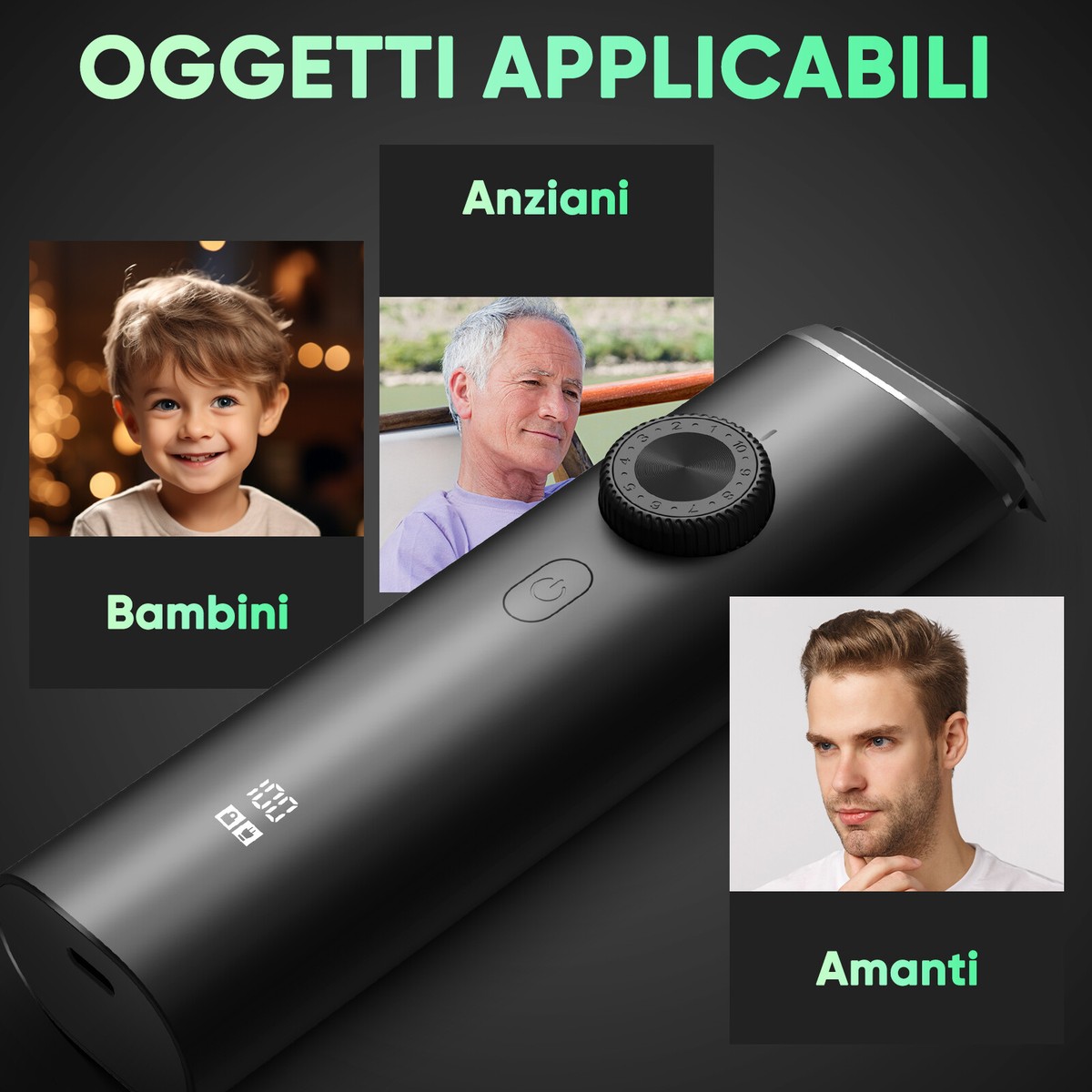 Tagliacapelli Uomo, USB Ricaricabile Rasoio Elettrico Per Barba E - Foto 3