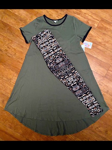 NEW Outfit XL LuLaRoe ARMY GREEN Carly 
