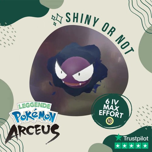 Gastly Shiny ✨ Legenden Pokémon Arceus 6 IV Max Effort Custom OT Leggende - Bild 1 von 5