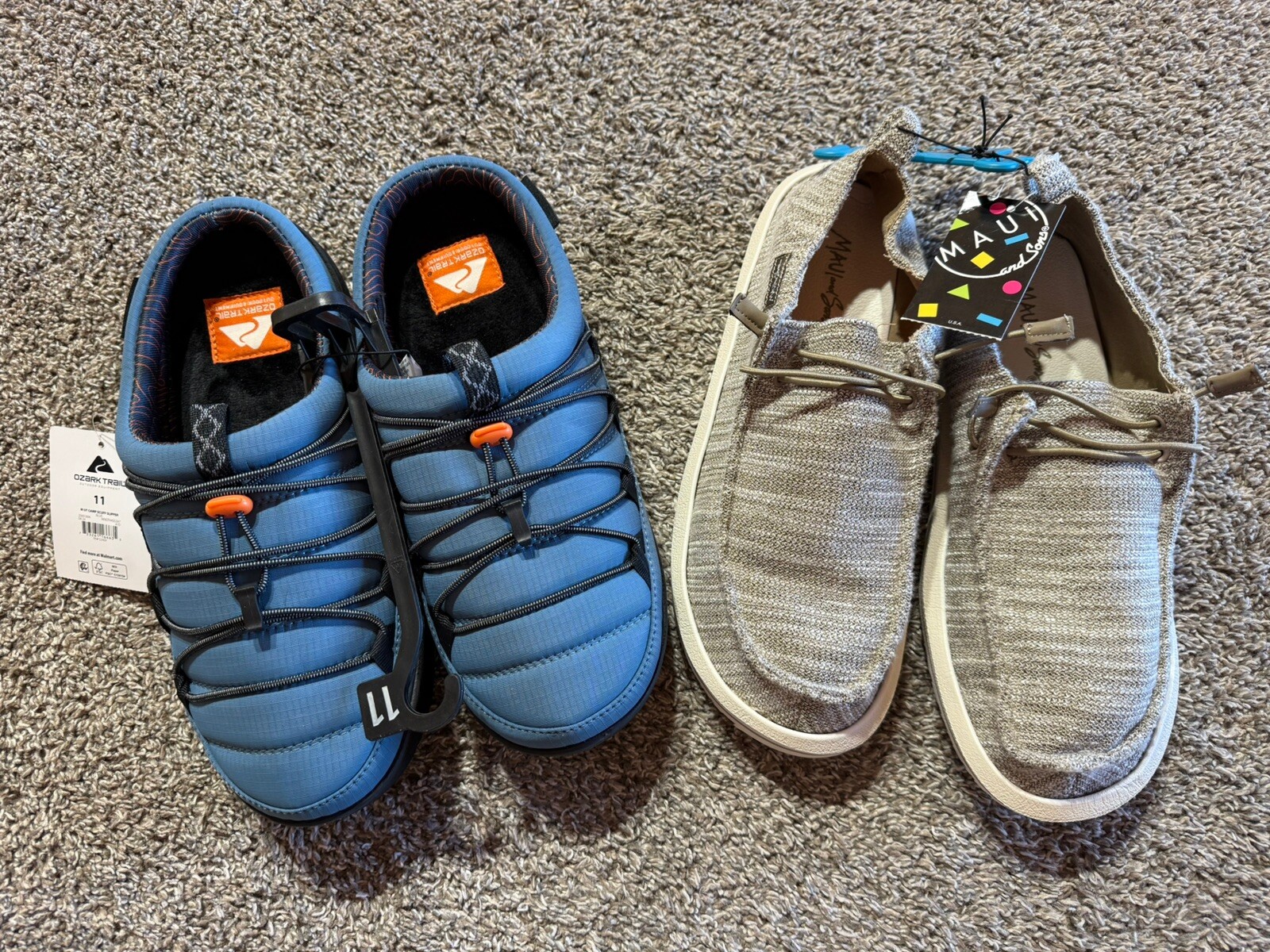 Scarpe mocassini da spiaggia slip on Maui and Sons uomo taglia 11 lotto di 2