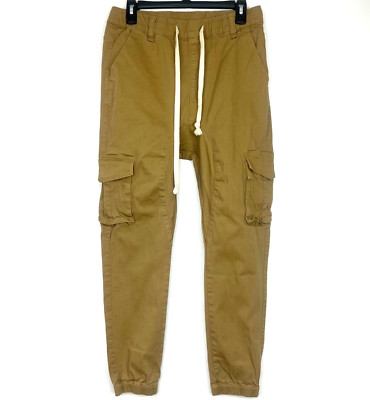 Victorious Mens Jogger Twill Cargo Pants, Drop Crotch Size Medium (32 x 29)