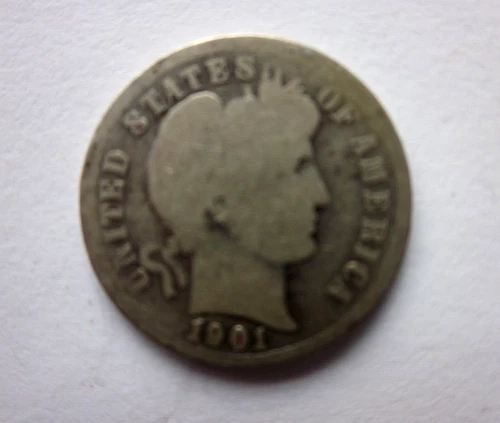 1901-S BARBER DIME SAN FRANCISCO  10C SILVER KEY DATE COLLECTOR GRADE