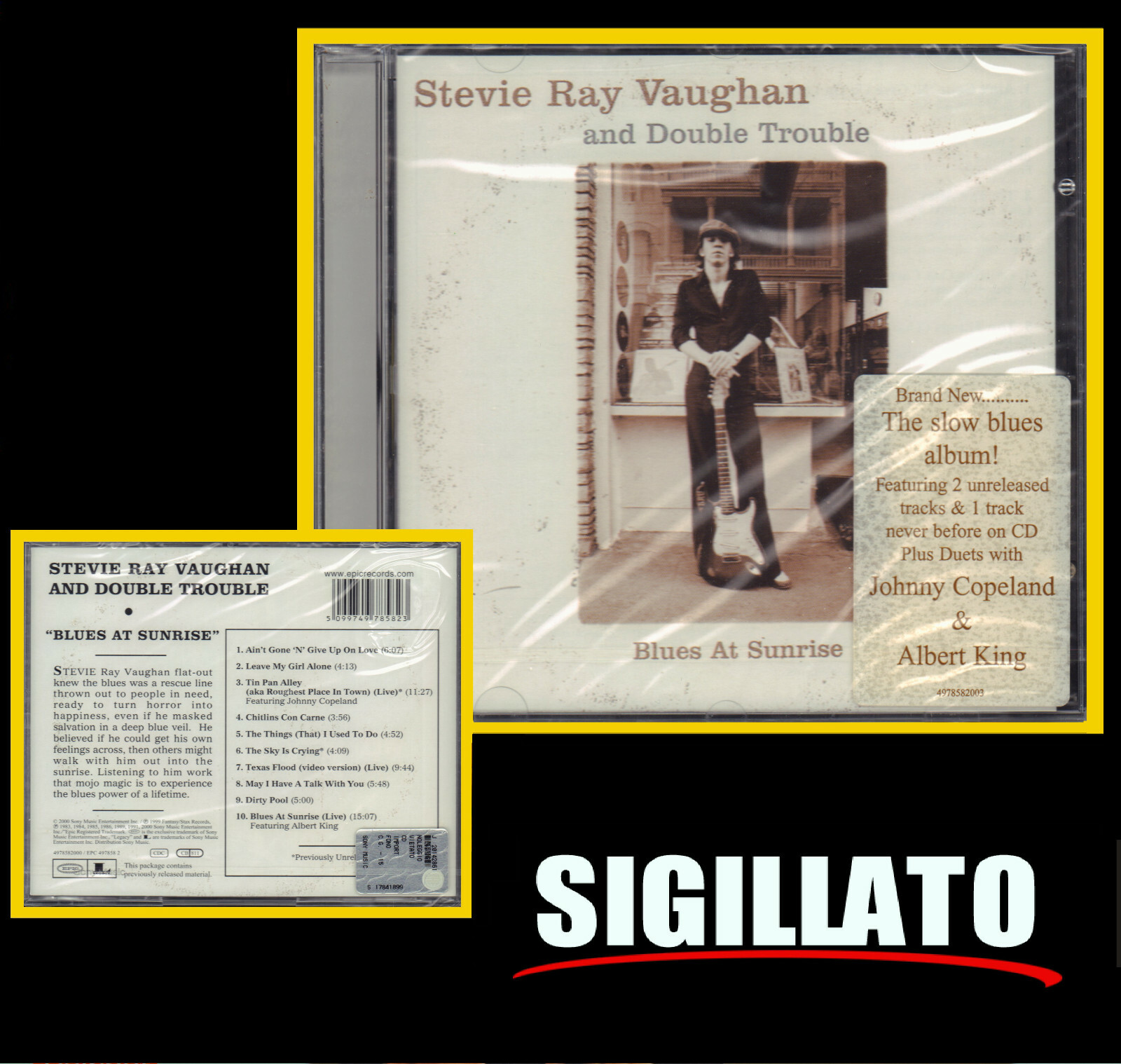 STEVIE RAY VAUGHAN "BLUES AT SUNRISE " CD SIGILLATO RARO PRIMA EDIZIONE 2000