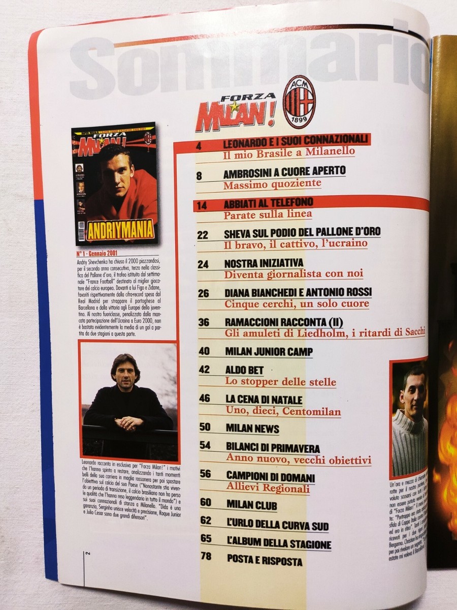 FORZA MILAN 6 2002 Andryi Shevchenko - Pirlo - Poster Massimo Ambrosini
