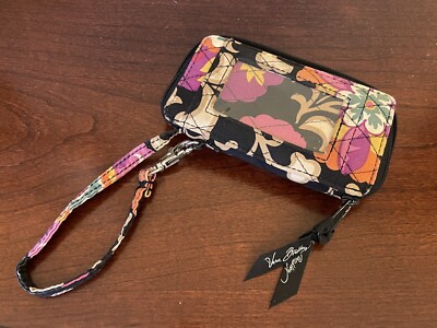 Vera Bradley Wristlet Zip Wallet ID Black, Tan, Purple Blue Suzani