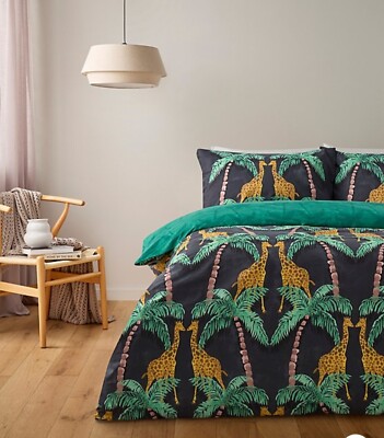 Neu Double Giraffe Jungle pflegeleichtes Wende-Bettwäscheset
