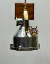 Suspension projecteur bateau rétro plafonnier nautique laiton et aluminium re...