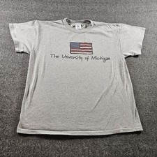 Vintage University Of Michigan T-shirt Gray 90s Made In USA Size Large