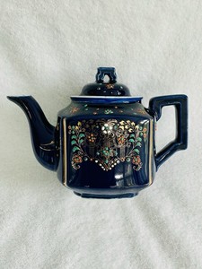 Vintage Seiei & Co Hand Painted Cobalt Blue Japanese Teapot