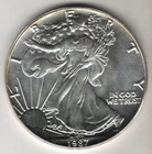 1987 P WALKING LIBERTY AMERICAN EAGLE .999 FINE SILVER DOLLAR COIN 1oz TYPE 1 $1