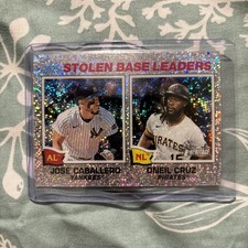 2026 Topps Heritage-#4 2025 Stolen Base Leaders Silver Sparkle Chrome