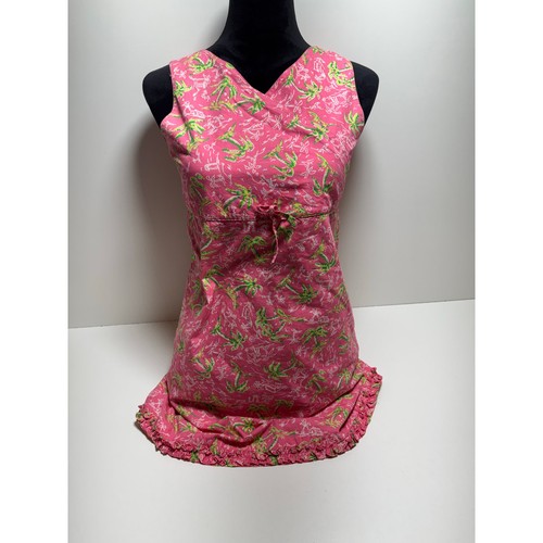 Lilly Pulitzer Dress Kids Sz 14?Pink Green Beach Sleeveless Tropical Coastal
