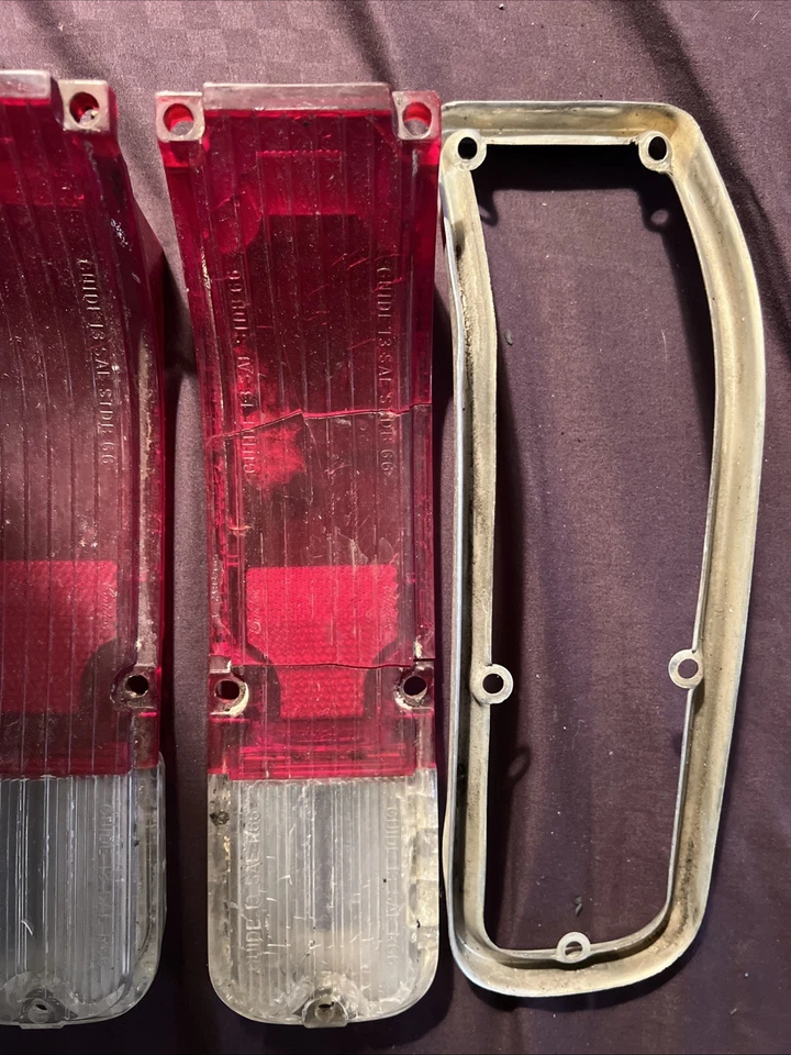 1966 Chevrolet Chevelle Tail Light Lenses And Basils ORIGINAL - Image 3 of 4