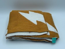 Snuggle Sac Checkered Throw Blanket Reversible Knitted Throw, 50"x60", Orange