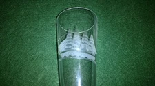 Drinking Glass Boot Shaped with Etched Nautical Clipper Ship 8"