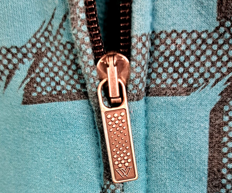 Moletom Y2K Shaun branco meninos/jovens L zíper completo geométrico com capuz snowboard - Imagem 3 de 4