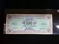 1943 Italy 100 Lire Allied Military Currency XF+