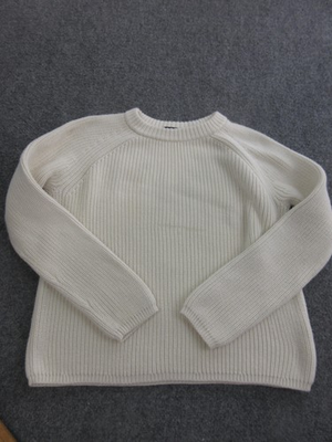 #ad Jenni Kayne Sweater Womens M White 100% Cotton Crewneck Chunky Knit Pullover $61.74